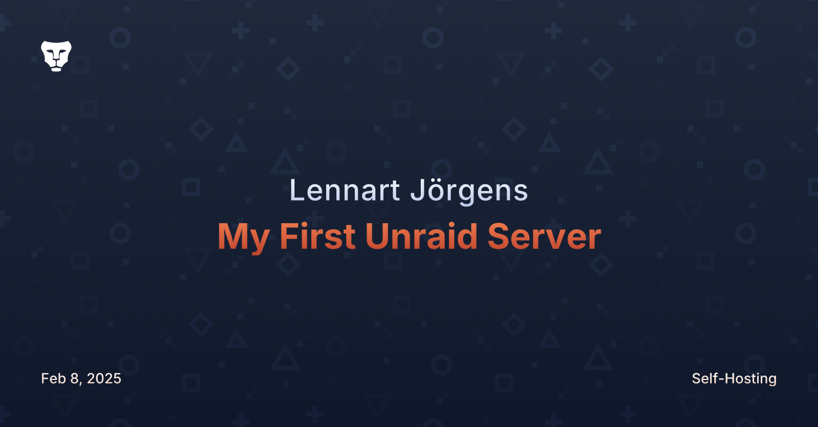 My First Unraid Server